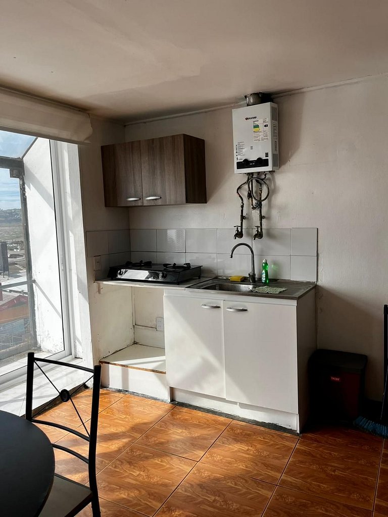 Departamento para 4 personas con vista al mar.