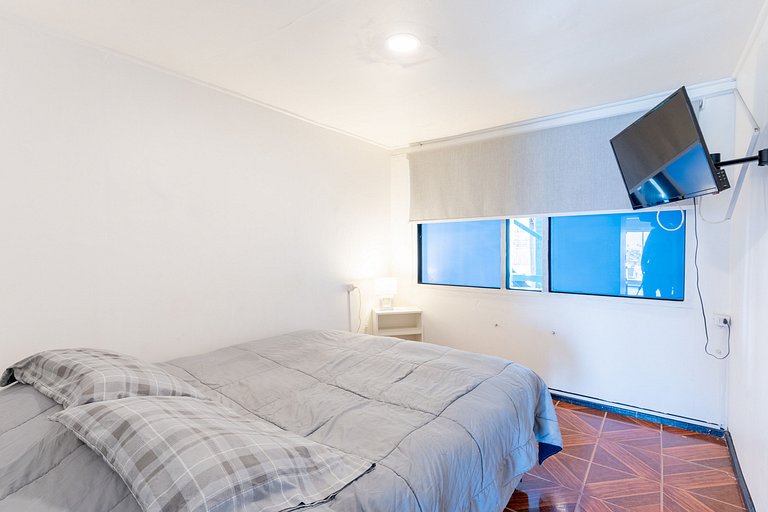 Departamento para 2 personas con vista al mar.